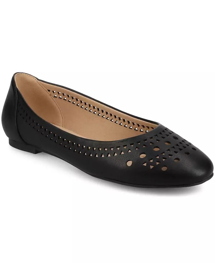 Journee Collection Women's Kamrah Perforated Ballet Flats 1