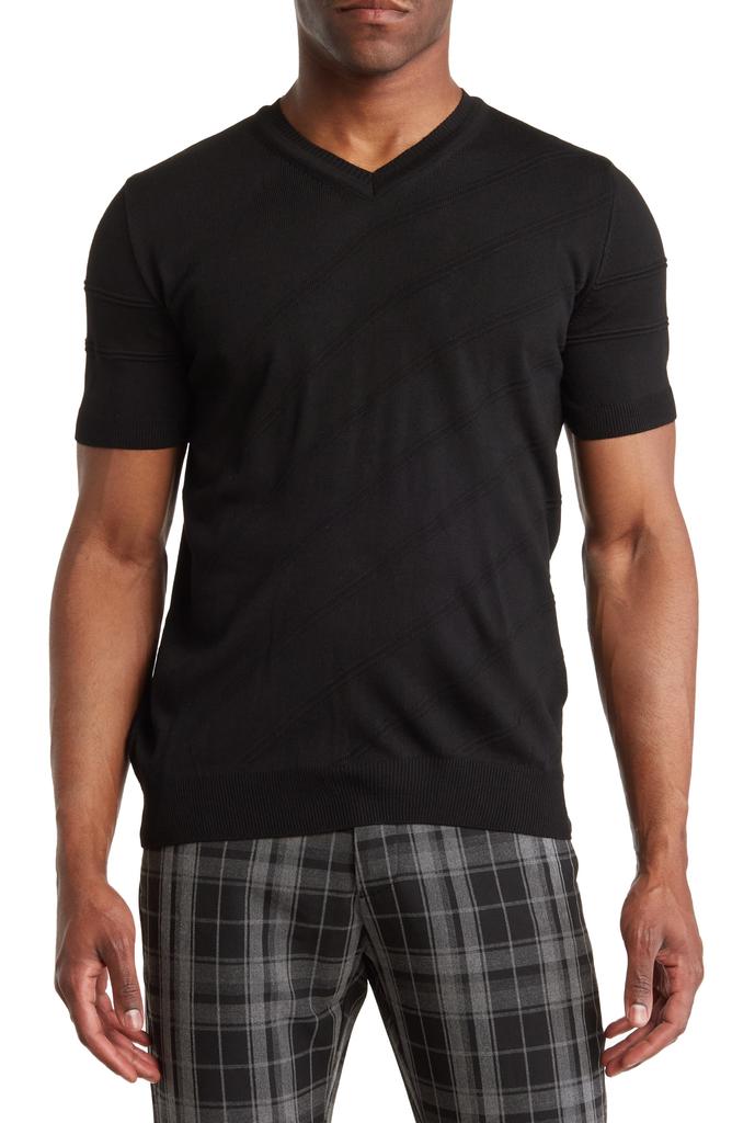 TR Premium Short Sleeve Textured V-Neck T-Shirt