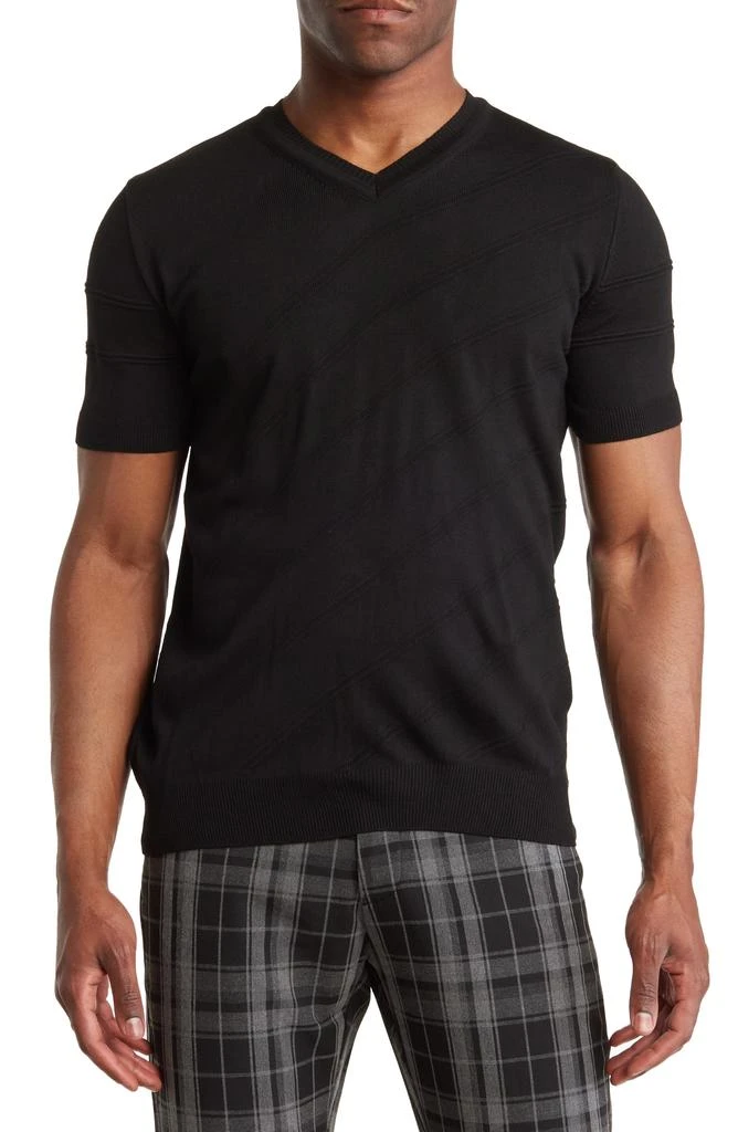 TR Premium Short Sleeve Textured V-Neck T-Shirt 1
