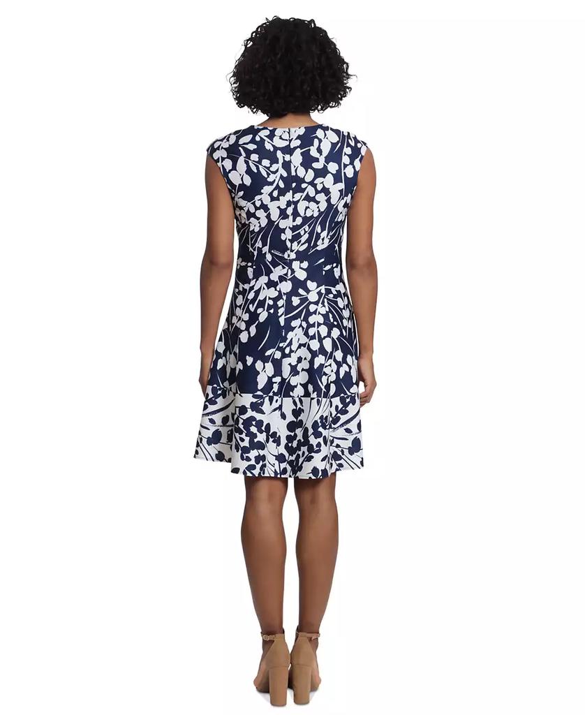 London Times Women's Floral-Print Fit & Flare Dress