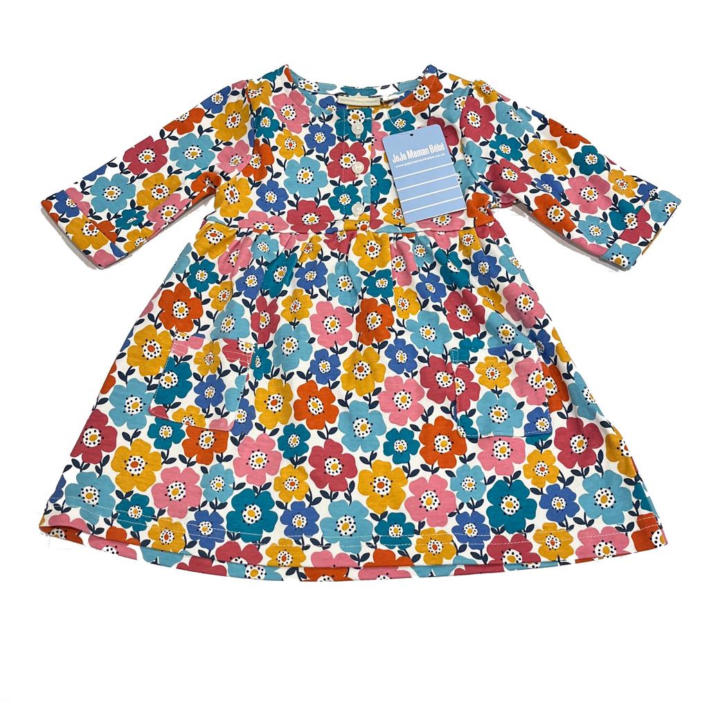 JoJo Maman Bébé Girls Blue | Yellow | Pink Floral Dress