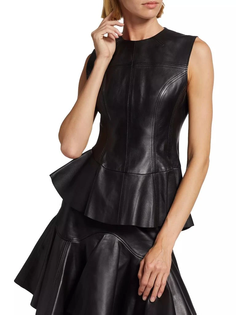 Jason Wu Leather Shell Peplum Top 3
