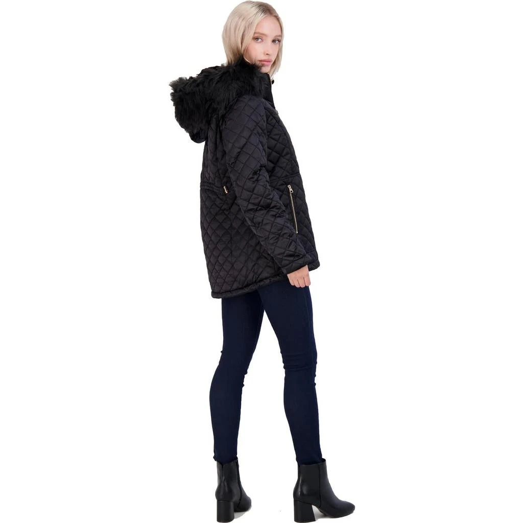 Jessica Simpson Womens Faux Fur Water Resistant Quilted Coat 4
