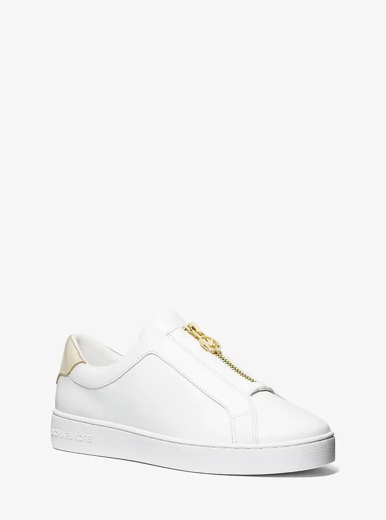 Michael Kors Keaton Leather Zip-Up Sneaker