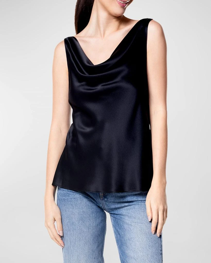 Christine Lingerie Cowl-Neck Silk Tank 1