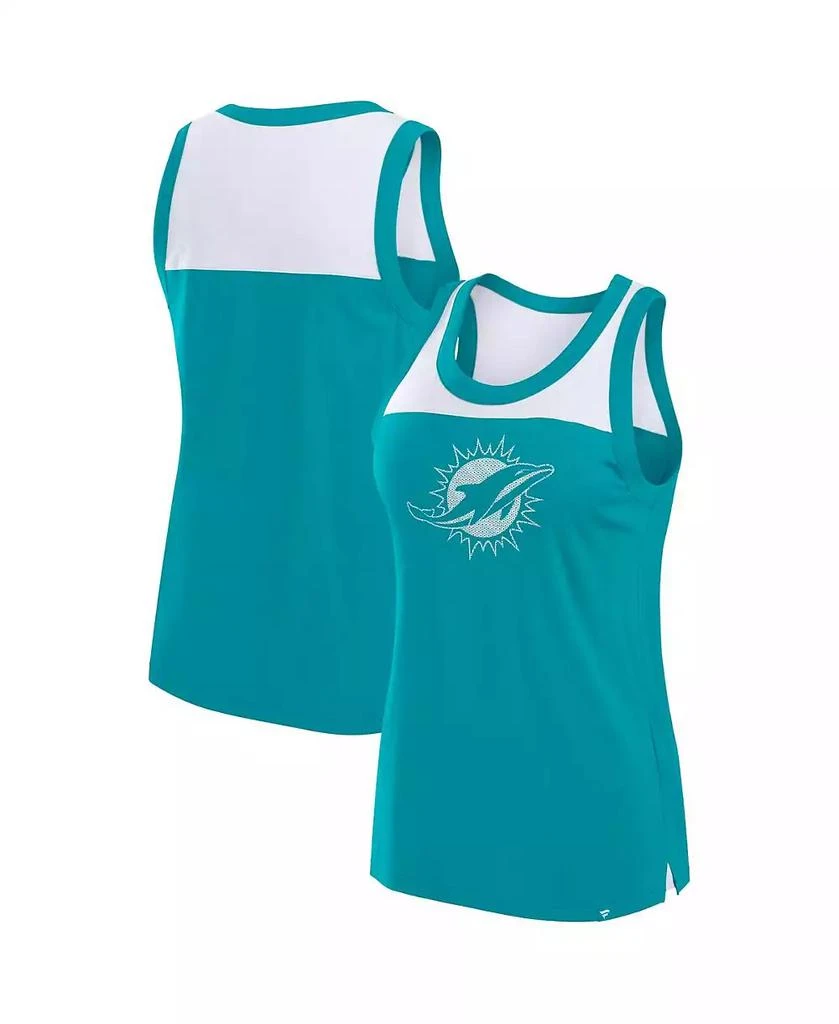 Fanatics Women's Aqua Miami Dolphins Sequin Tank Top 1