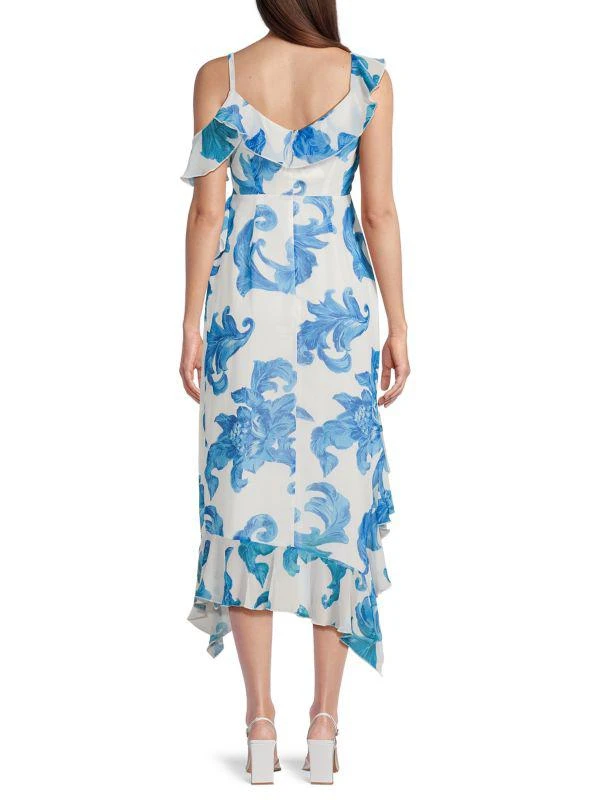 Sam Edelman Schroll Print Ruffle Asymmetric Midi-Dress 2