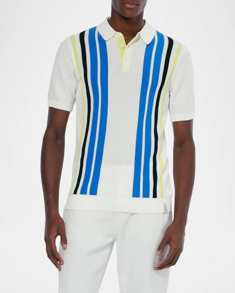 Scotch & Soda Men's Structured Knit Striped Polo Shirt 4