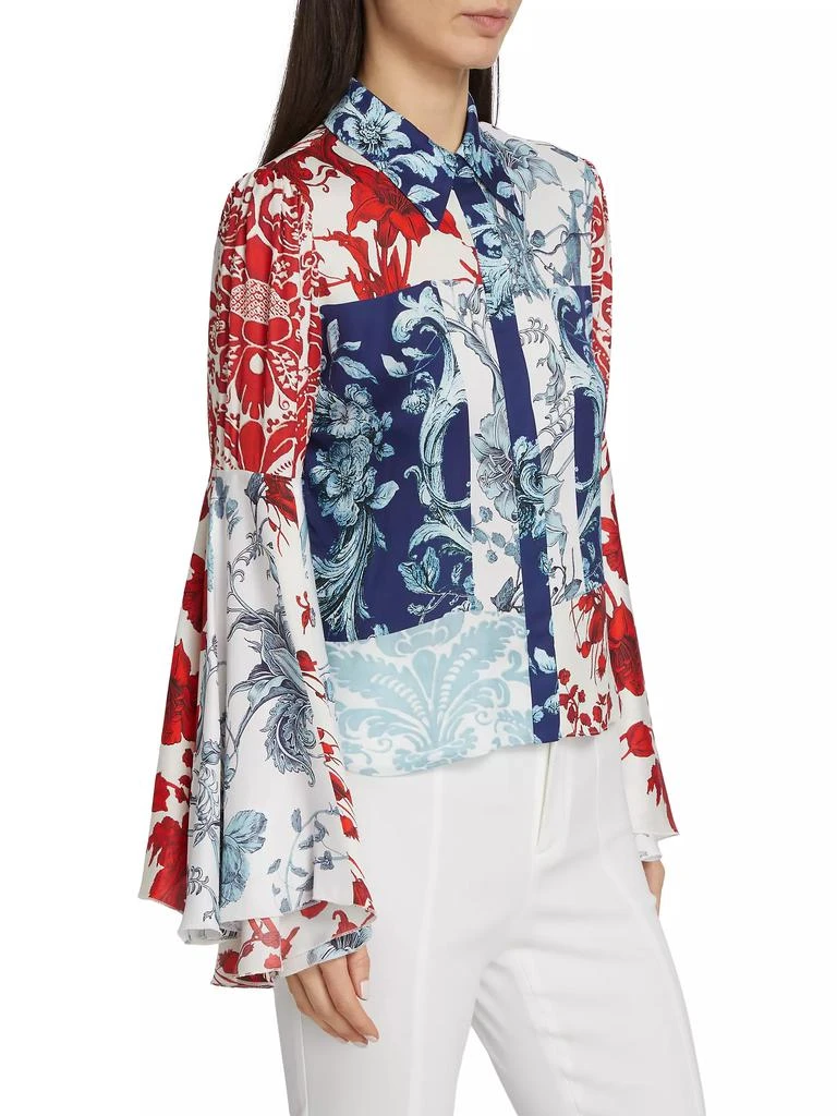 Alice + Olivia Willa Floral Bell-Sleeve Blouse 4