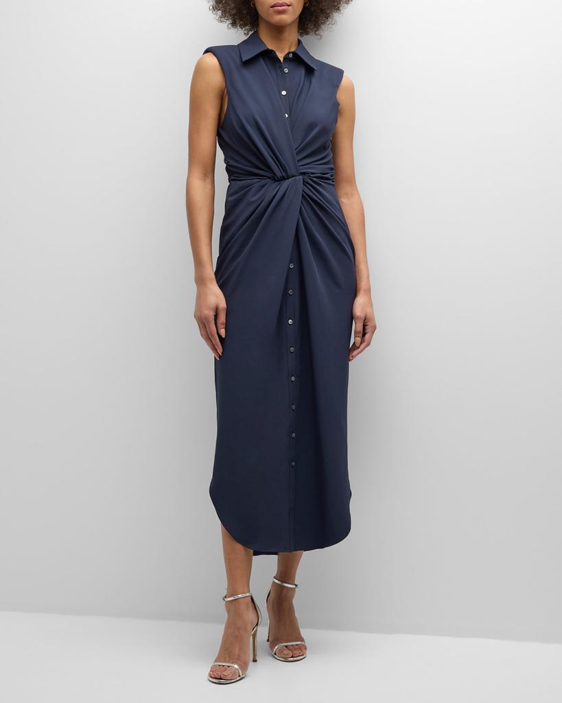 Cinq a Sept Catalina Sleeveless Twisted Midi Shirtdress