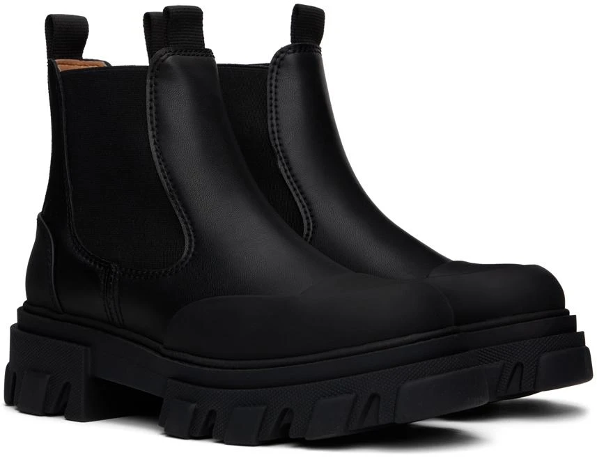 Ganni Black Stitch Cleated Low Chelsea Boots 4