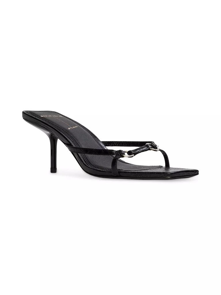 Black Suede Studio Frankie 65MM Mid Heel Sandals 3