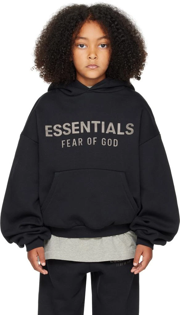Essentials Kids Black Fleece Hoodie