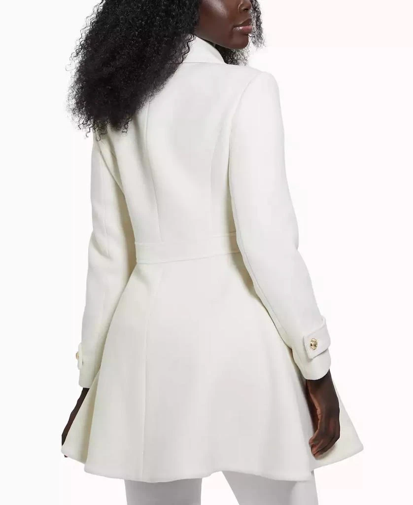 GUESS Women's Collared Double-Breasted Peplum Coat 2