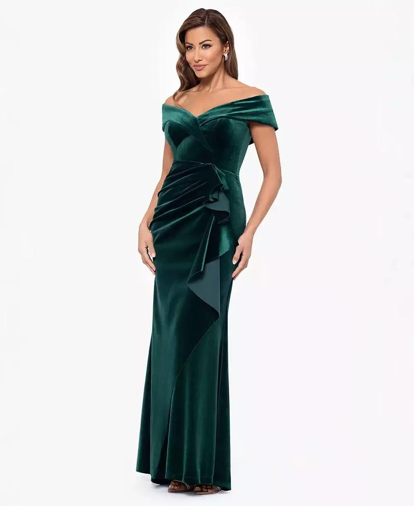 slim fit dress slacks Women's Maxi Red Velvet Dress main image 0