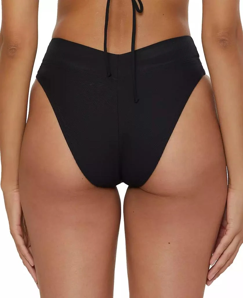Becca Women's Modern Edge Textured Rib High-Waist Bikini Bottoms 4