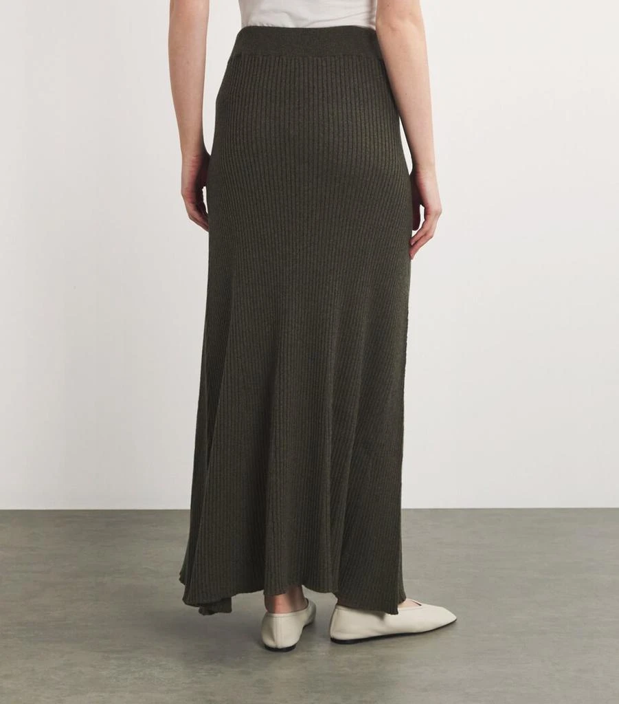 Johnstons of Elgin Cashmere Ribbed A-Line Midi Skirt 4