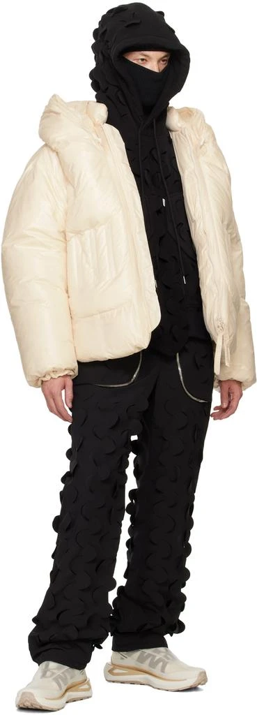 Juntae Kim Black Laser Slashed Fleece Hoodie 4
