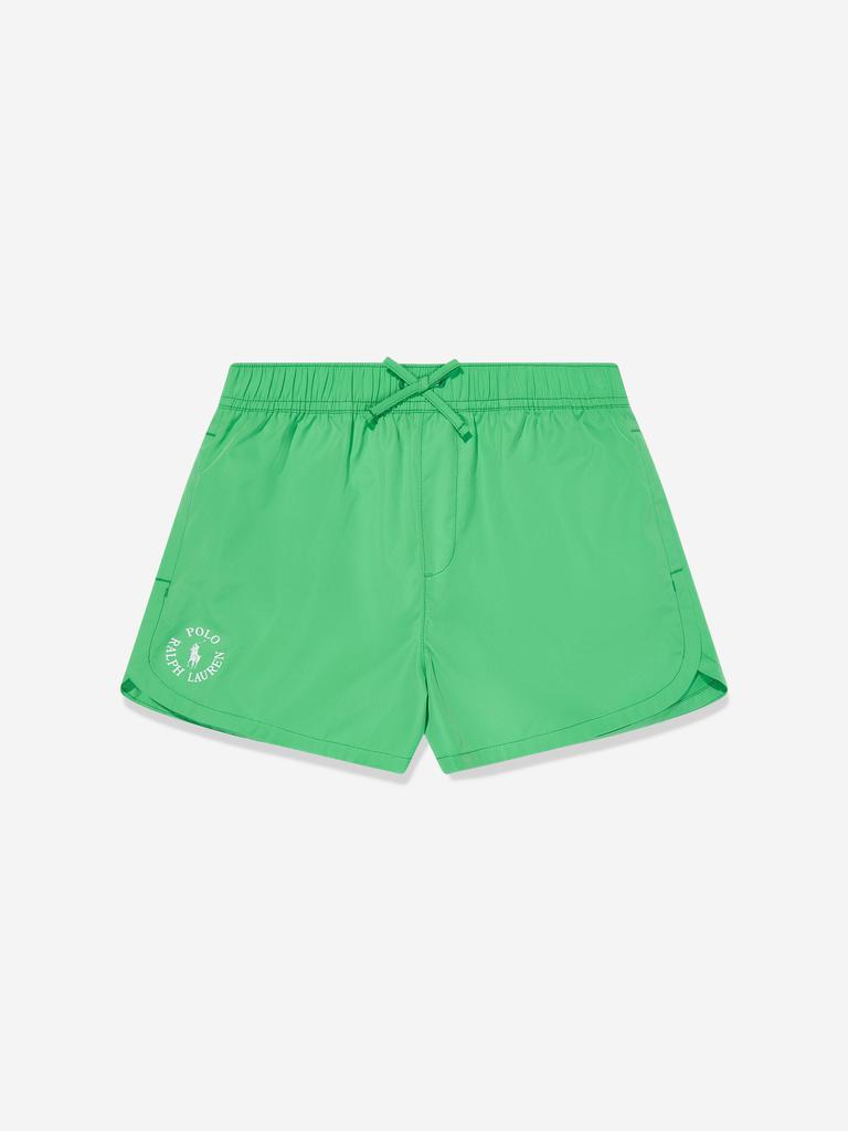 Ralph Lauren Girls Athletic Logo Shorts in Green