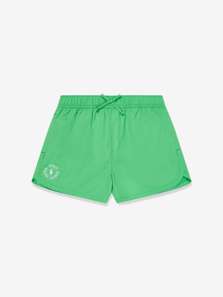 Ralph Lauren Girls Athletic Logo Shorts in Green 1