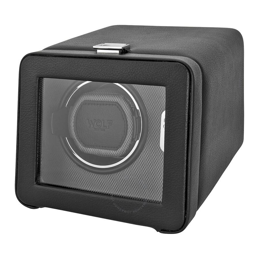 Wolf Windsor Module 2.5 Black Leather Single Watch Winder 4525029