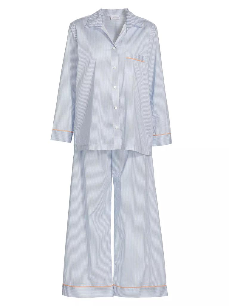 Pour Les Femmes Stripe Cotton Pajama Set