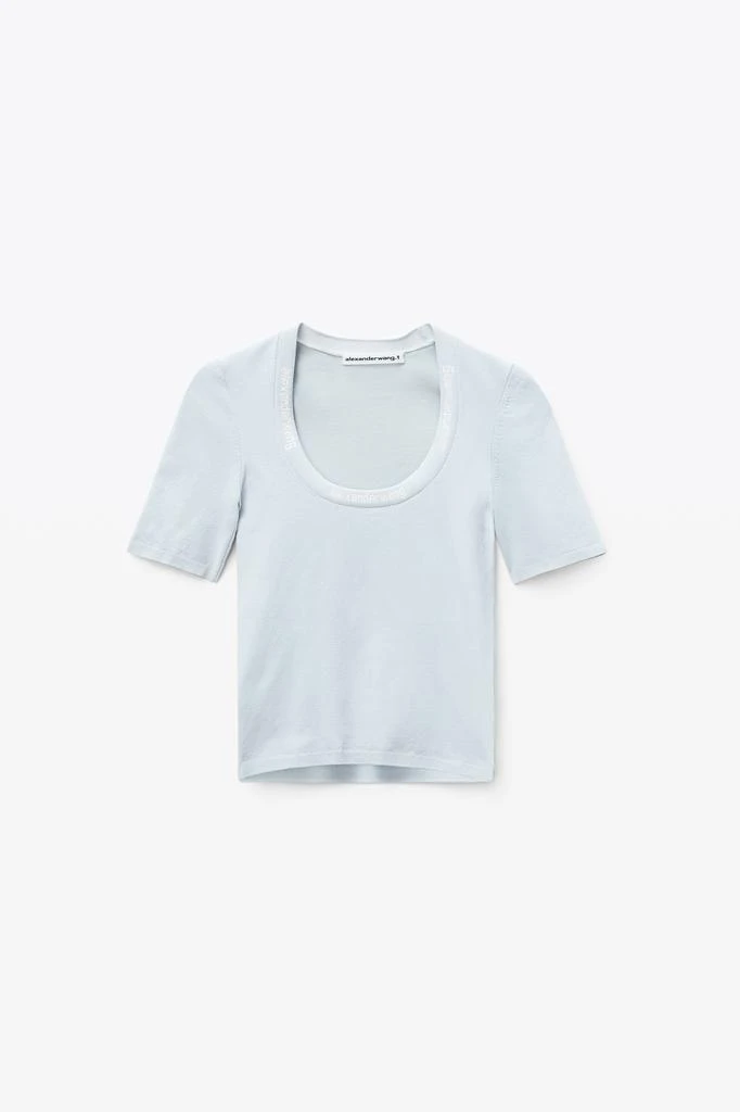 Alexander Wang LOGO JACQUARD SHORT-SLEEVE TEE IN STRETCH KNIT 3