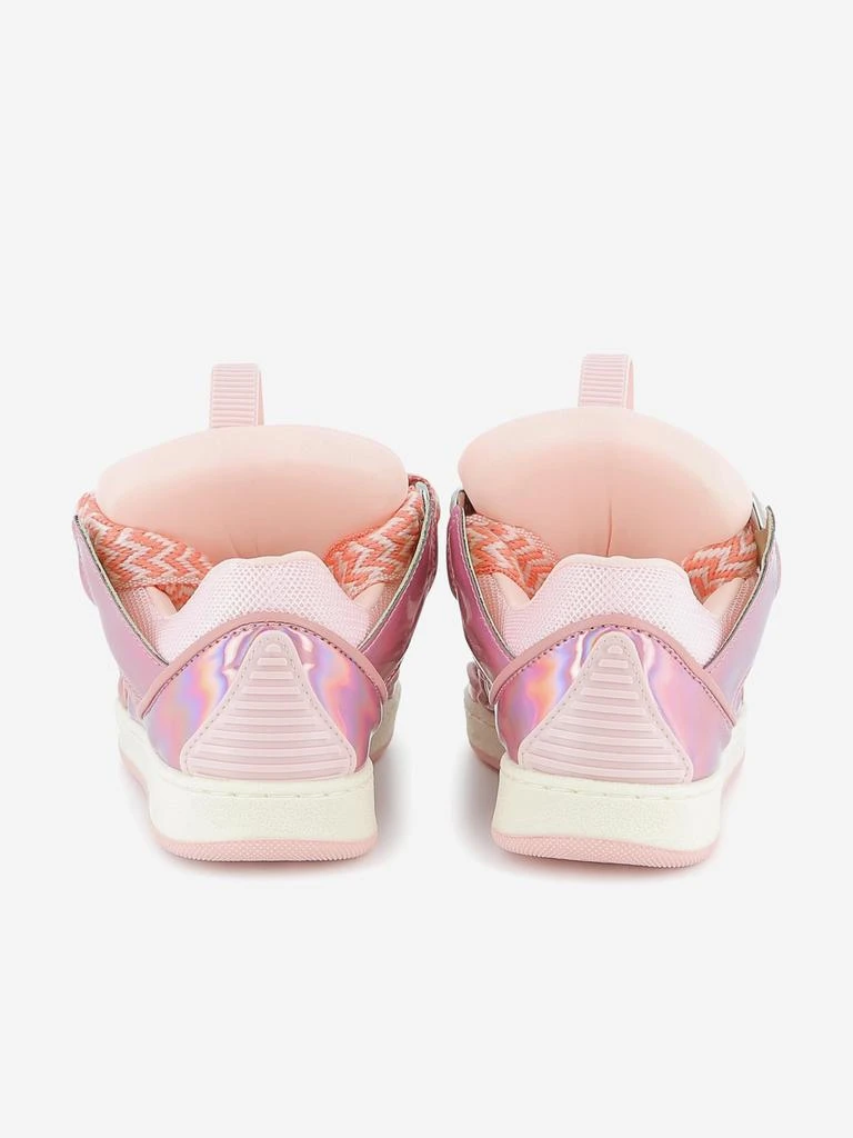Lanvin Girls Leather Curb Trianers in Pink 3