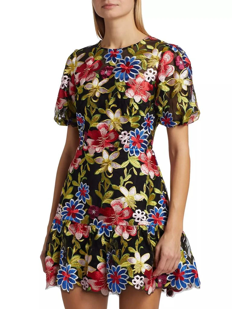 Milly Yasmin Floral Mesh Dress 4