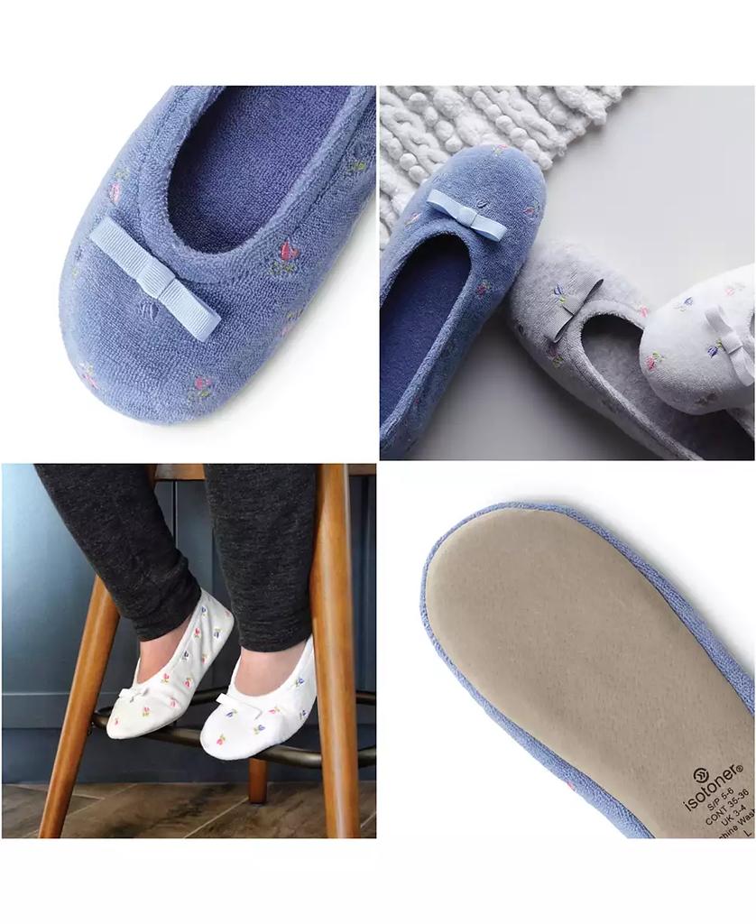 Isotoner Signature Isotoner Embroidered Terry Ballerina Slipper, Online Only