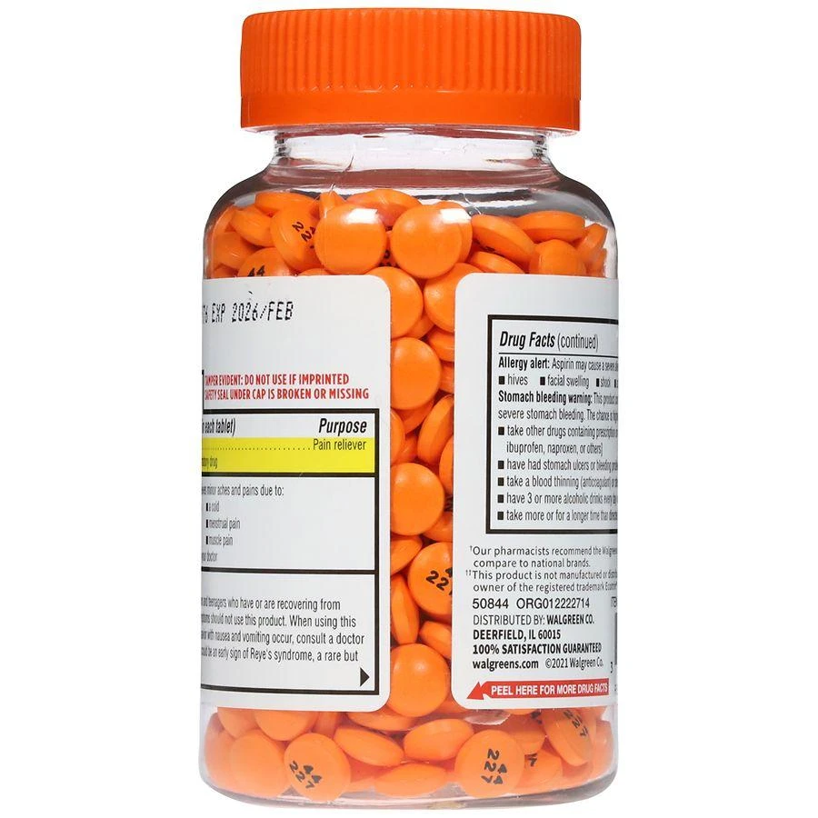 Walgreens Aspirin 325 mg Enteric-Coated Tablets Regular Strength 5