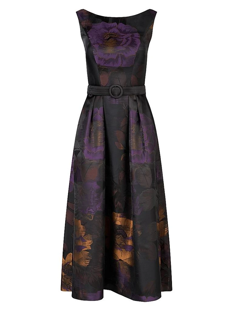 Kay Unger Ilsa Floral Jacquard Belted Cocktail Dress - Dresses & Skirts -  Free Shipping - BeyondStyle