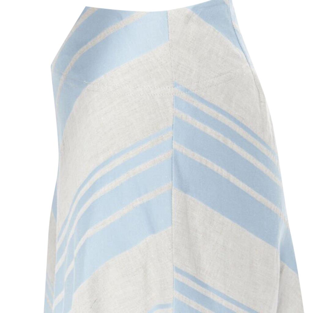 Lee Mathews Lee Matthews striped linen cotton midi casual skirt