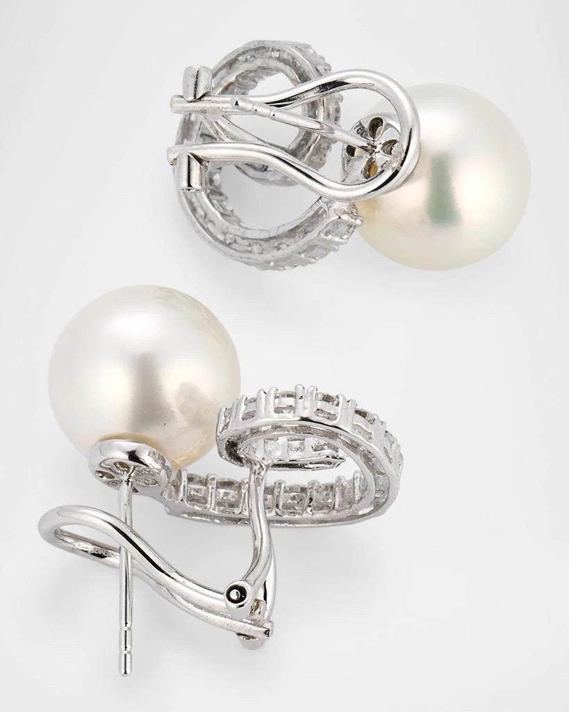 BELPEARL 18K White Gold South Sea Pearl and Diamond Earrings 4