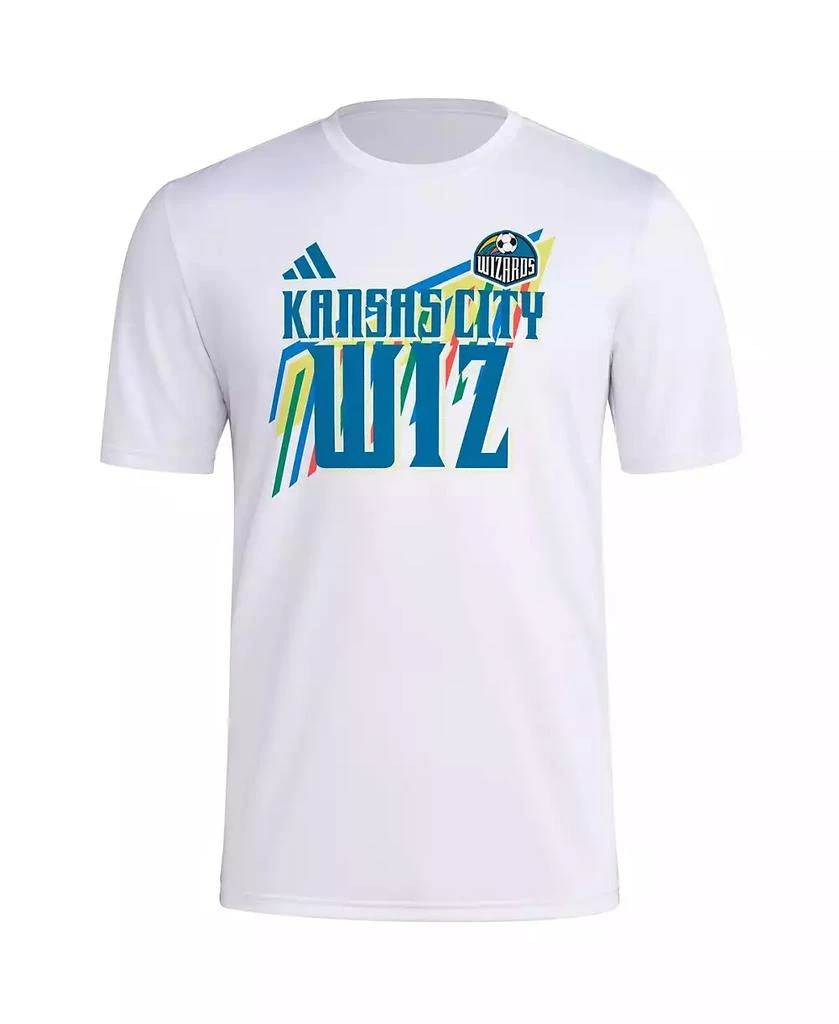 Adidas Men
s White Sporting Kansas City 2024 Jersey Hook Pre-Match T-Shirt 3