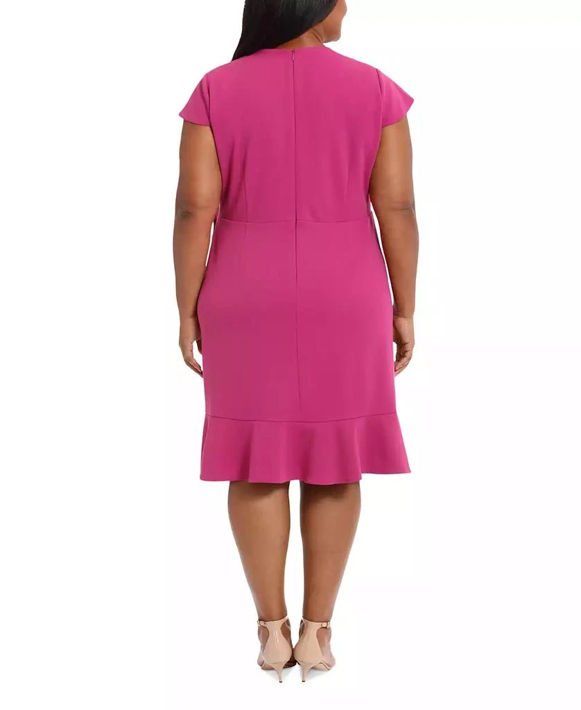 London Times Plus Size Short-Sleeve V-Neck Faux-Wrap Dress 4