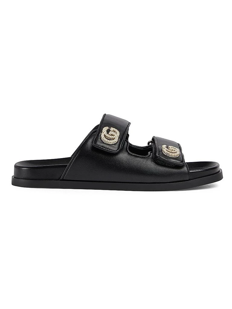 Gucci Marmont Leather Flat Sandals 1