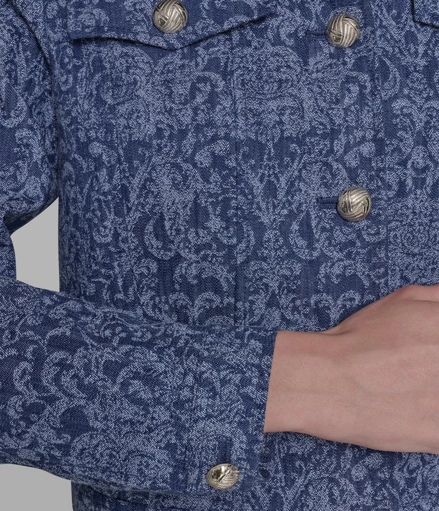 Karl Lagerfeld Paris BROCADE PRINT DENIM JACKET 7