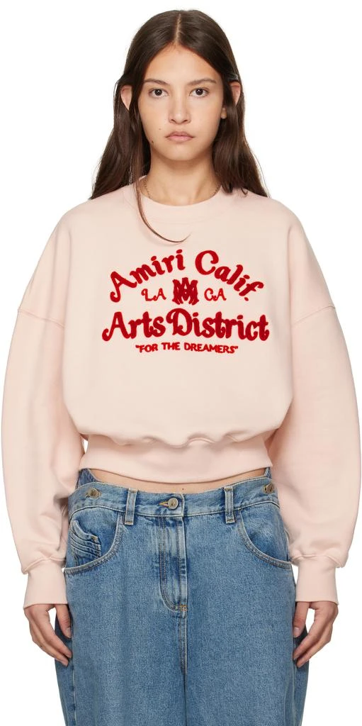 AMIRI Pink 'Arts District' Cropped Sweatshirt 1