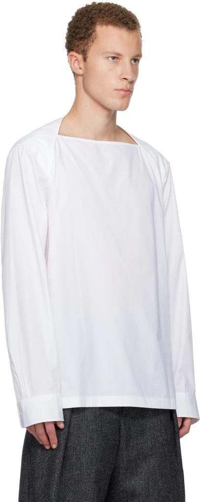 Dries Van Noten White Boat Neck Cotton Shirt 2