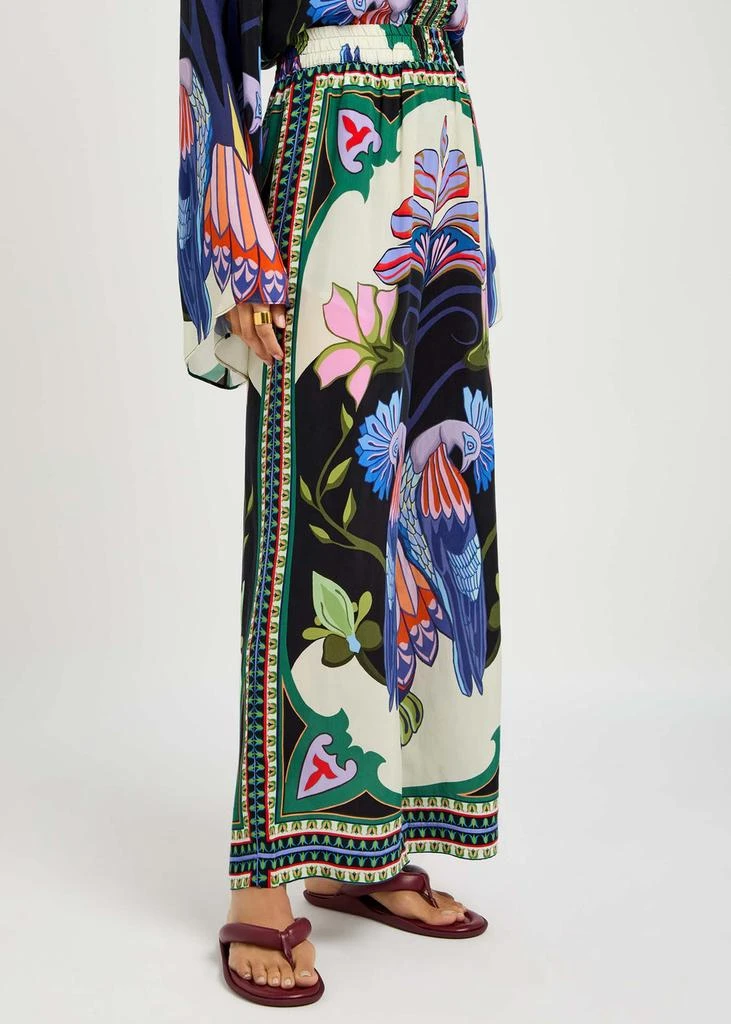 LUG VON SIGA Madison printed wide-leg satin trousers 2