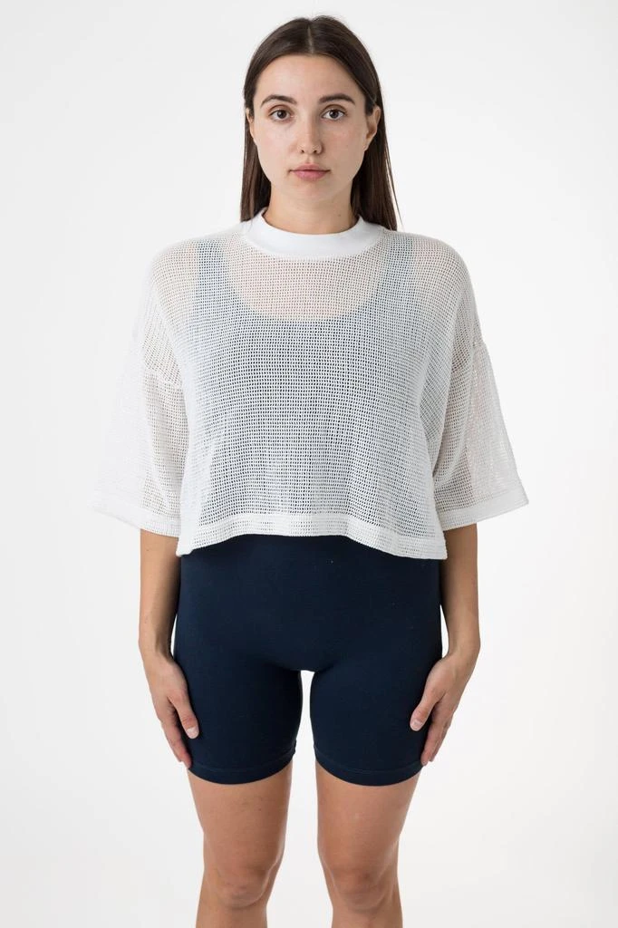 Los Angeles Apparel RIN331GD - Cotton Fishnet Garment Dye Crop Top 14