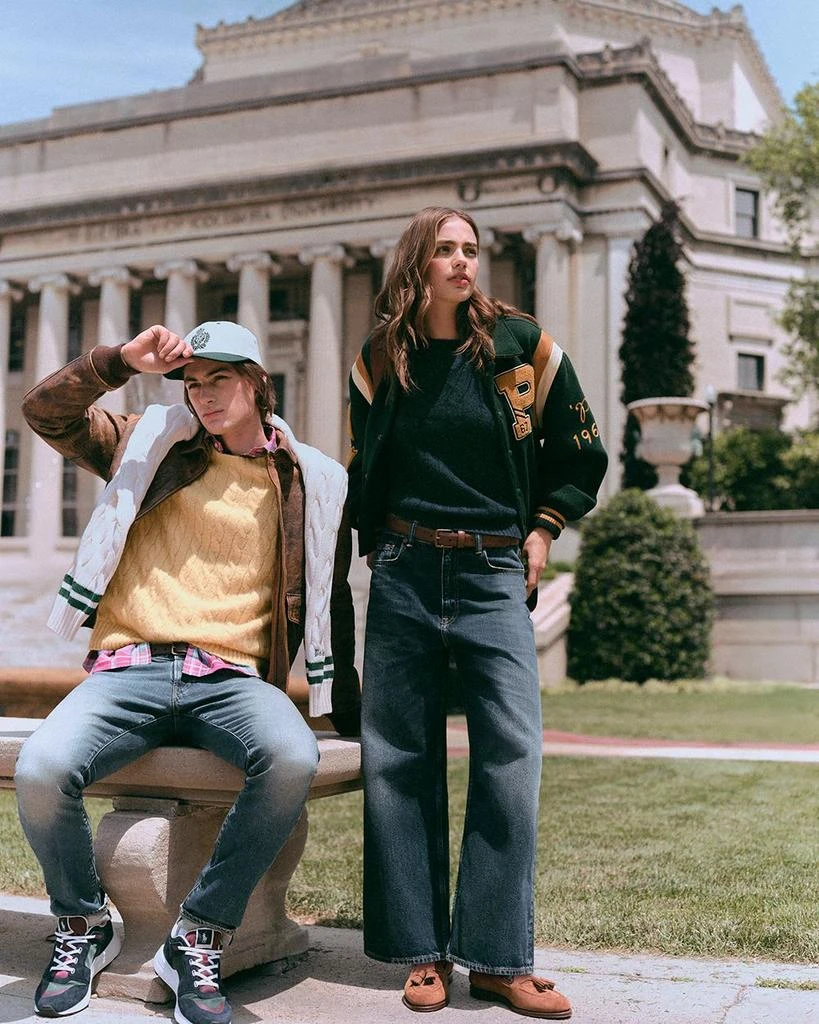 Ralph Lauren Suede-Patch Cable-Knit Sweater 6