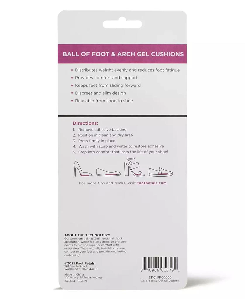 Foot Petals Ball of Foot 
Arch Support Gel Cushions 2