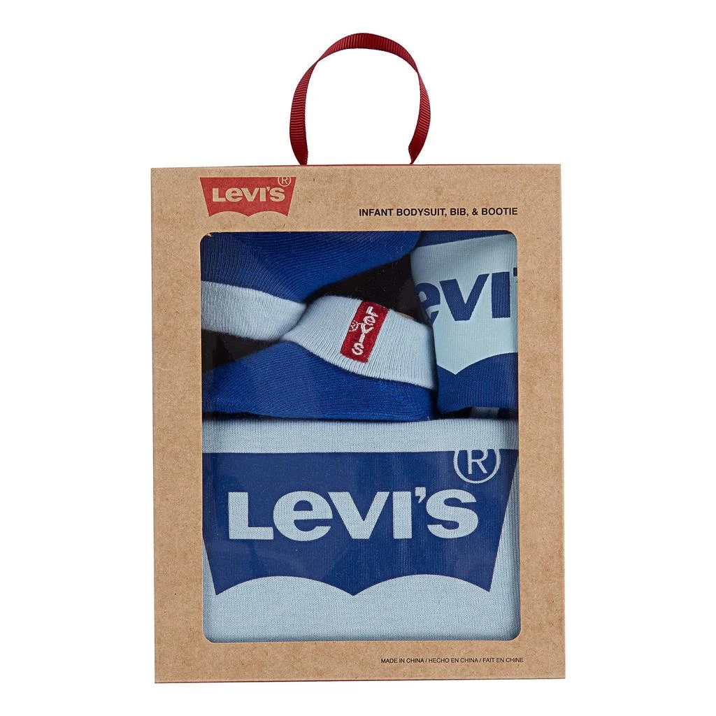 Levi's Levi's Baby Girls' Bodysuit, Bib and Booties 3-Piece Gift Box Set 2