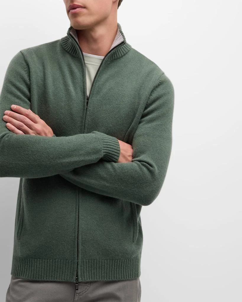 Neiman Marcus Men's Full-Zip Cashmere Sweater 6