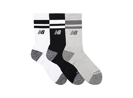 New Balance Active Lifestyle Striped Crew Socks 3 Pack 3