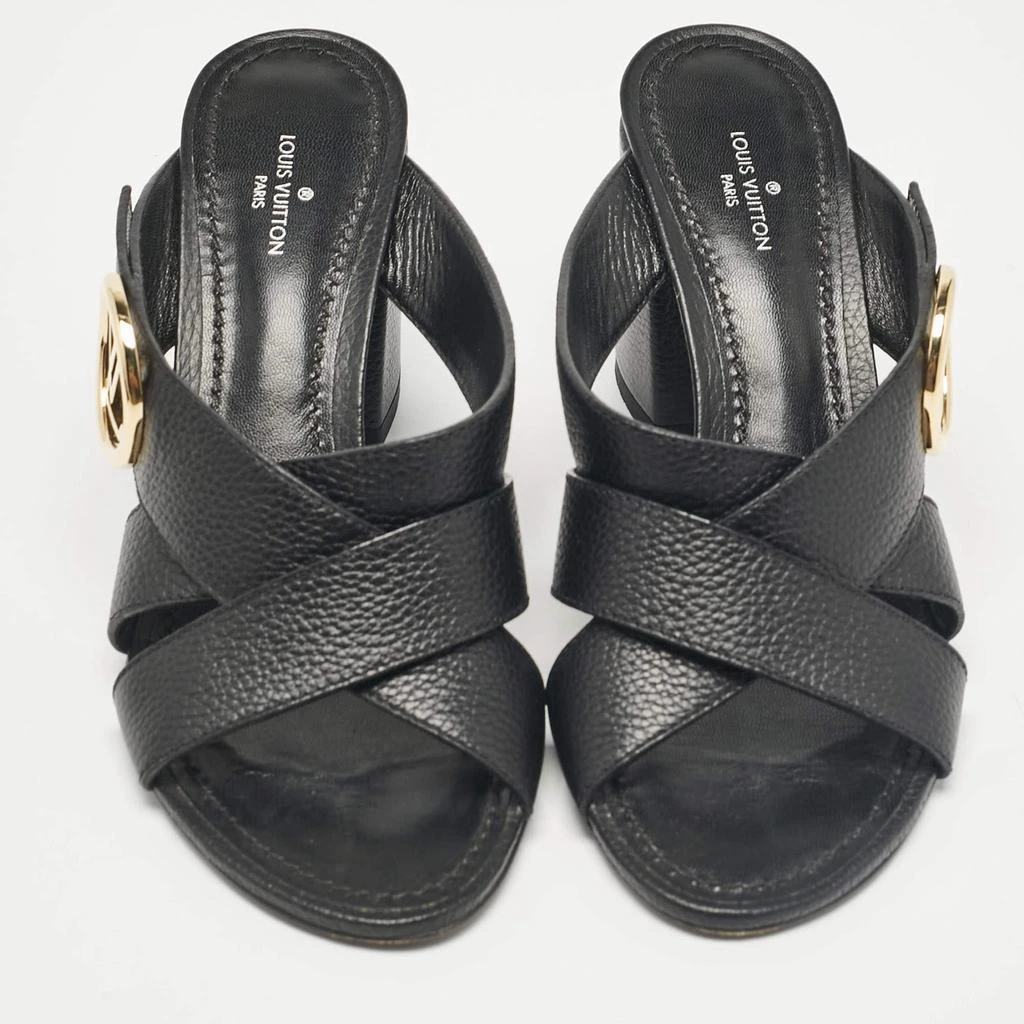 Louis Vuitton Louis Vuitton Black Leather Slide Sandals Size 36.5 3