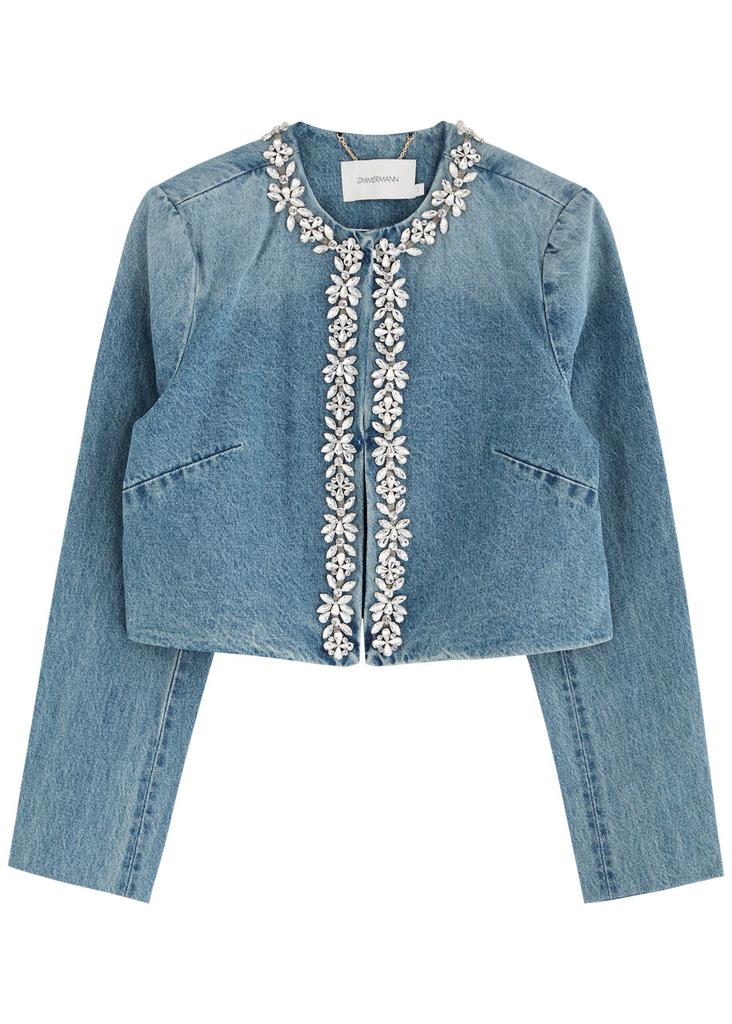 【Zimmermann】Raie cropped denim jacket Zimmermann Raie cropped denim jacket - Jackets - Compare