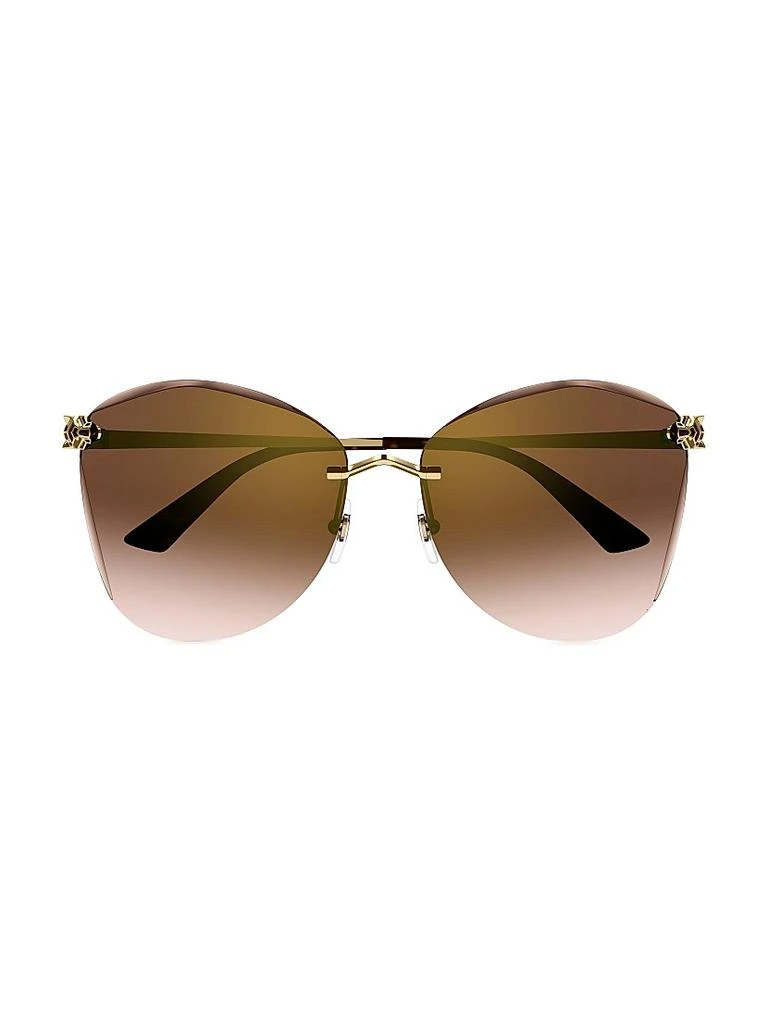 Cartier Panthère Classic 24K-Gold-Plated Butterfly Sunglasses 2